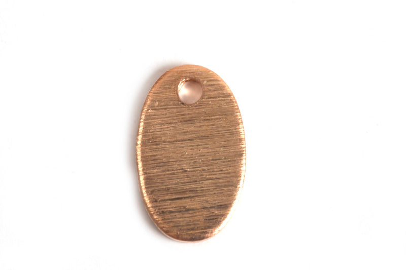 Oval, børstet, 10x7 mm, RG, 4 stk.
