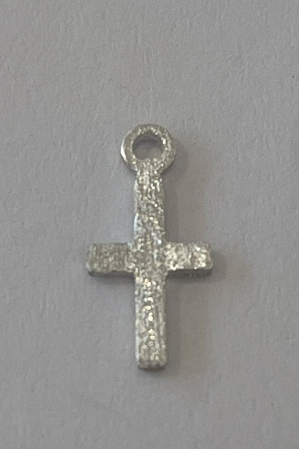 Kors, børstet, ca. 11x5mm, 925s, 1 stk.