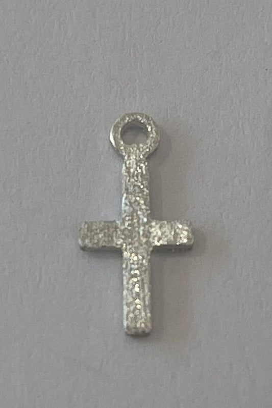 Kors, børstet, ca. 11x5mm, 925s, 1 stk.