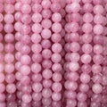 Kalcedon , rund, Lilla, 10 mm. 1 streng