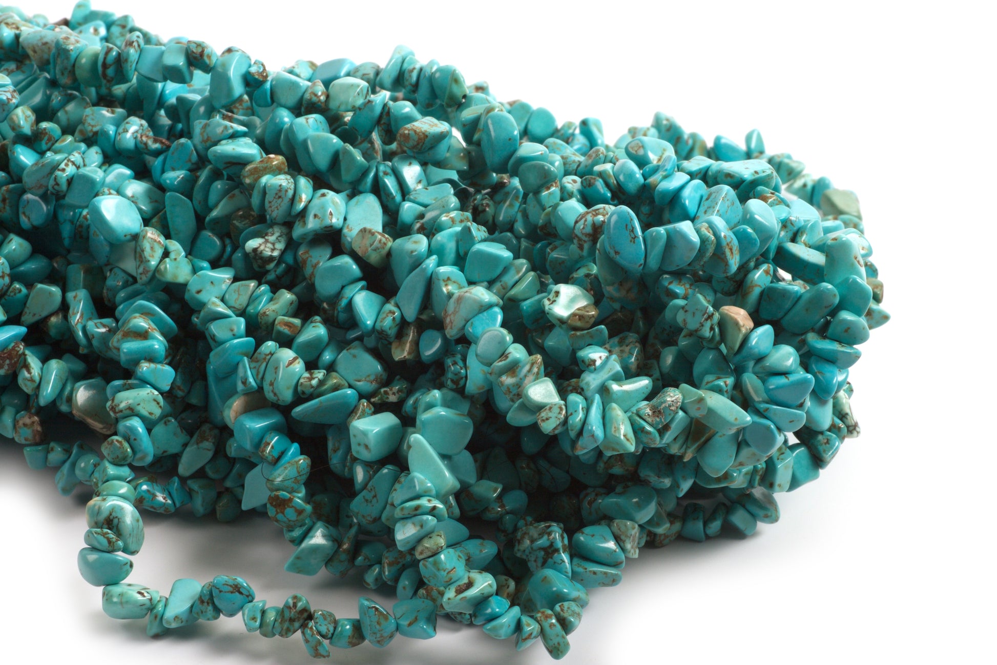 Turkis, chips, ca. 8x5 mm, 1 streng