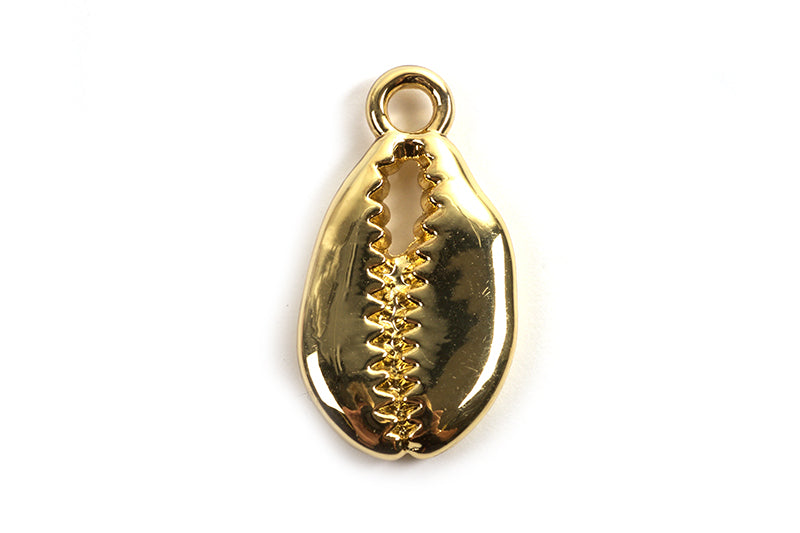 Muslingeskal, ca. 20x11x3 mm, forgyldt med 18K guld, 2 stk.
