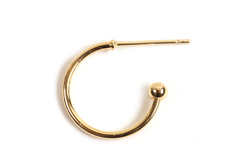 Creol / hoops, ca. 21 mm, forgyldt med 18K guld, 1 par