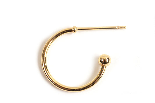 Creol / hoops, ca. 21 mm, forgyldt med 18K guld, 1 par