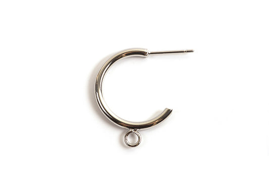Hoops m/øje, ca. 24 mm, platiniumfarvet, 1 par