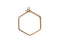 Hoops, 6-kantede, ca. 26x20 mm, forgyldt med 18K guld, 1 par