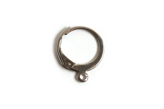 Hoops med lukning, ca. 14x12 mm, rustfrit stål, 1 par