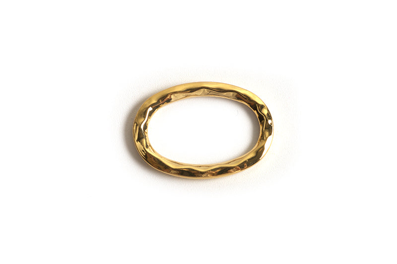 Ring, oval, banket, ca. 15x11 mm, forgyldt med 18K guld, 2 stk.