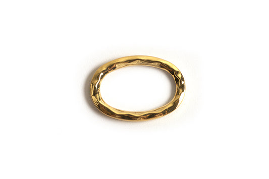 Ring, oval, banket, ca. 15x11 mm, forgyldt med 18K guld, 2 stk.
