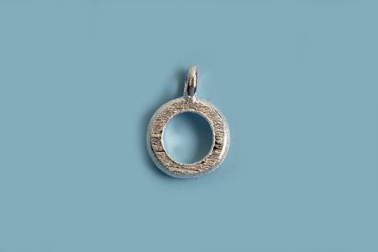 Vedhæng, børstet, ring m/øsken, 5x7 mm, 925s, 1 stk.