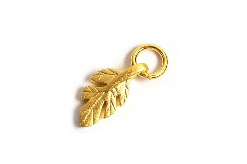 Vedhæng, mat, blad, 6,5x12 mm, FG 925s, 1 stk.