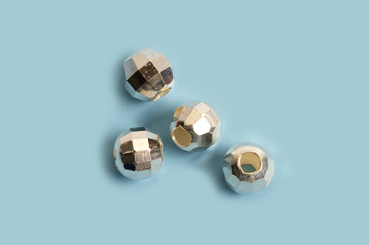 Discoperle, facet, 4 mm, 925s, 4 stk.