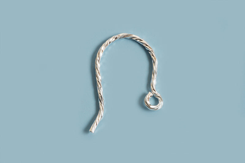 Ørekrog, snoet tråd, ca. 16x12 mm, 925s, 1 par