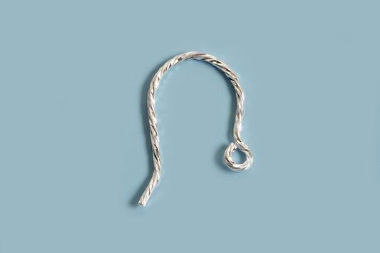 Ørekrog, snoet tråd, ca. 16x12 mm, 925s, 1 par