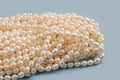 Ferskvandsperler, rice, hvid, ca. 8-10 mm, 1 streng - Grade AA