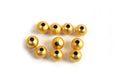 Perle, mat, ca. 6 mm, forgyldt med 18K guld, 10 stk.