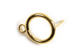 Ørestikker, ring m/øsken, 14x18 mm, rustfrit stål forgyldt med 24K guld, 1 par
