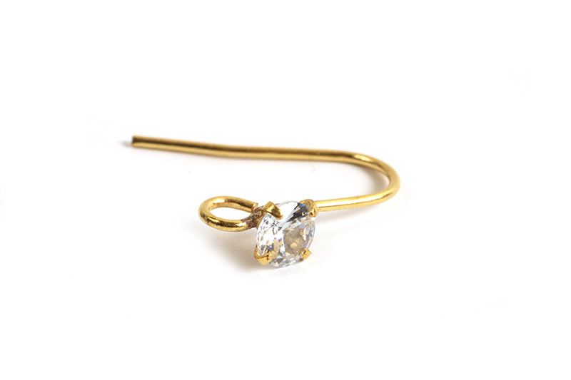 Ørekrog m/zirkonia, ca. 16x10 mm, forgyldt med 14K guld, 1 par
