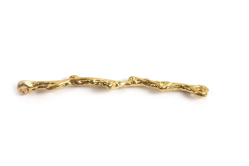 Vedhæng, link, gren, banket, ca. 17x5 mm, FG, 2 stk.
