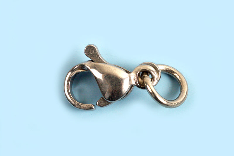 Karabinlås, ca. 9x5,5 mm, rustfrit stål, 10 stk.