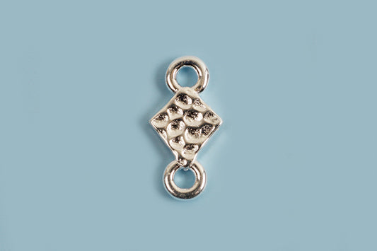Vedhæng m/banket overflade, link, ca. 9x4,5 mm,  925s, 1 stk.
