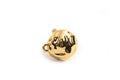 Ørestikker, halv rund, hamret, ca. 11x10x5 mm, forgyldt med 18K guld, 2 stk.