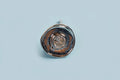 Ørestikker, m/zirkonia og øje, hamret, ca. 11 mm, platiniumfarvet, 2 stk.
