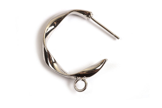 Hoops m/øje og bølger, ca. 22x24 mm, platinium, 1 par