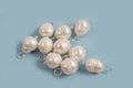 Ferskvandsperler med øje, rice, hvid, ca. 9x16 mm,  FS, 10 stk.