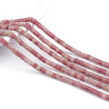 Rhodonite , rørsten 3 × 4.2 mm , hel streng