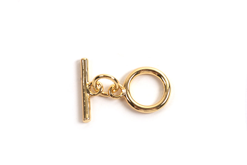 Ringlås, 19x10x1,5 mm, FG med ægte guld, 1 stk.