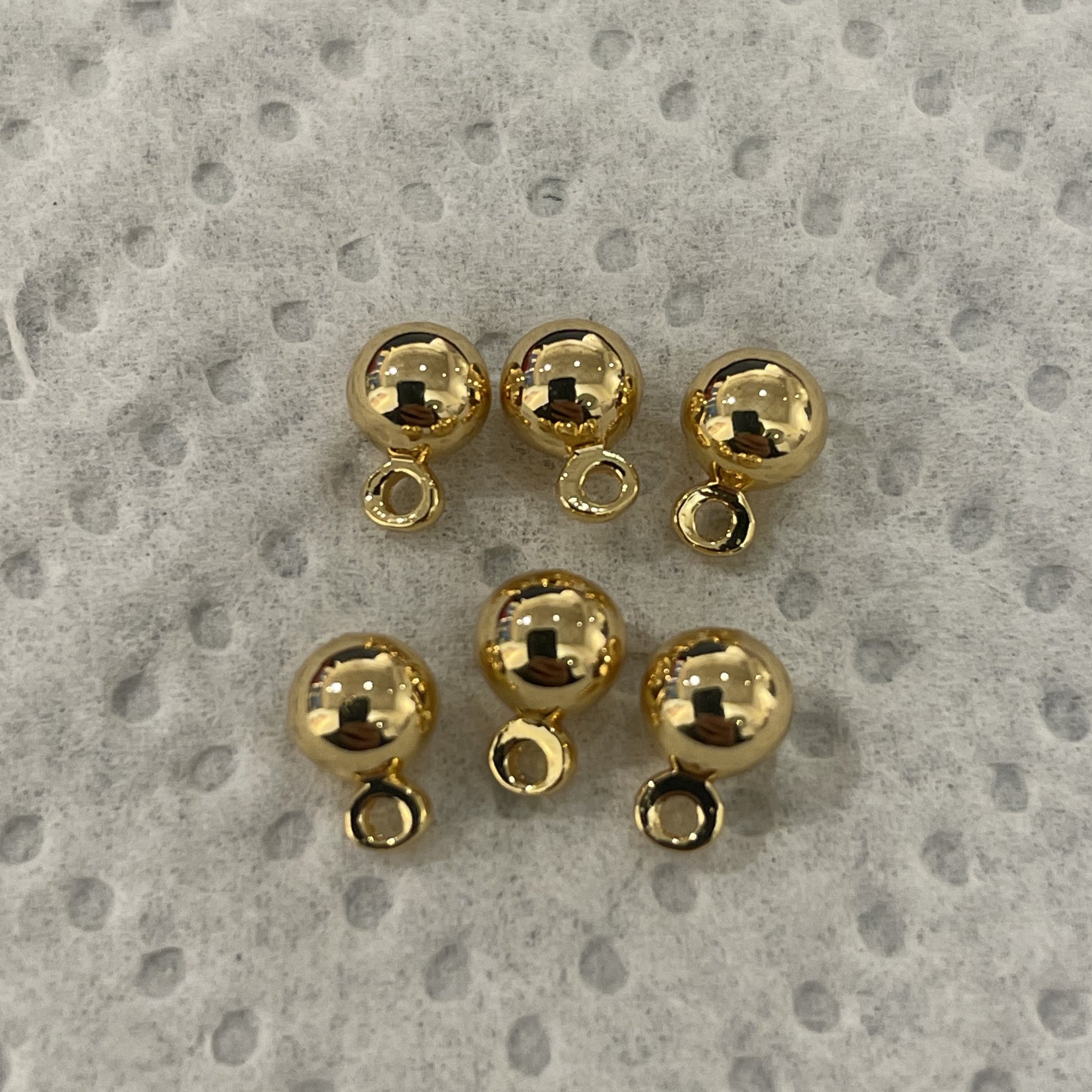 Vedhæng, bold, 4.9x6.9 mm, 18K FG, 6 stk.