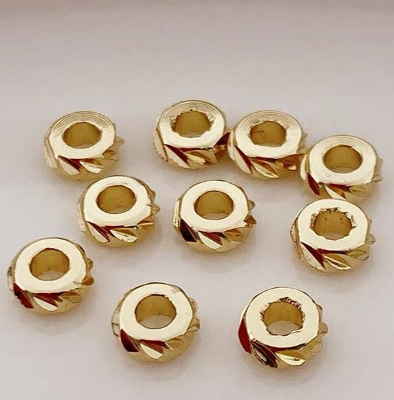 Mellemperle, hjul, ca. 3mm, FG, 4g.
