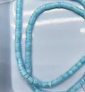 Larimar , rørsten, ca. 4x 2.5mm, 1 streng