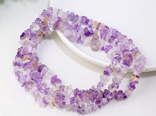 Amethyst, chips, ca. 7-10x7-10 mm, 1 streng