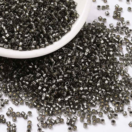 Seed beads, ca. 2x1,5 mm, sort, ca. 5 gram