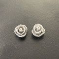 Rose, resin/acryl, 7 mm, grå, 6 stk.