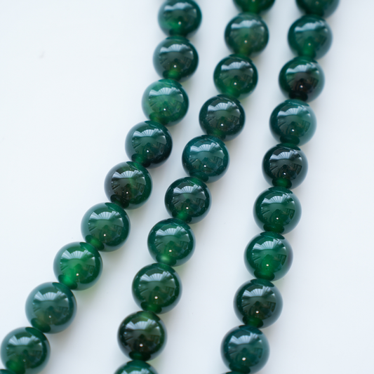 Grøn Chalcedony,12mm rund/37cm,Hel Streng