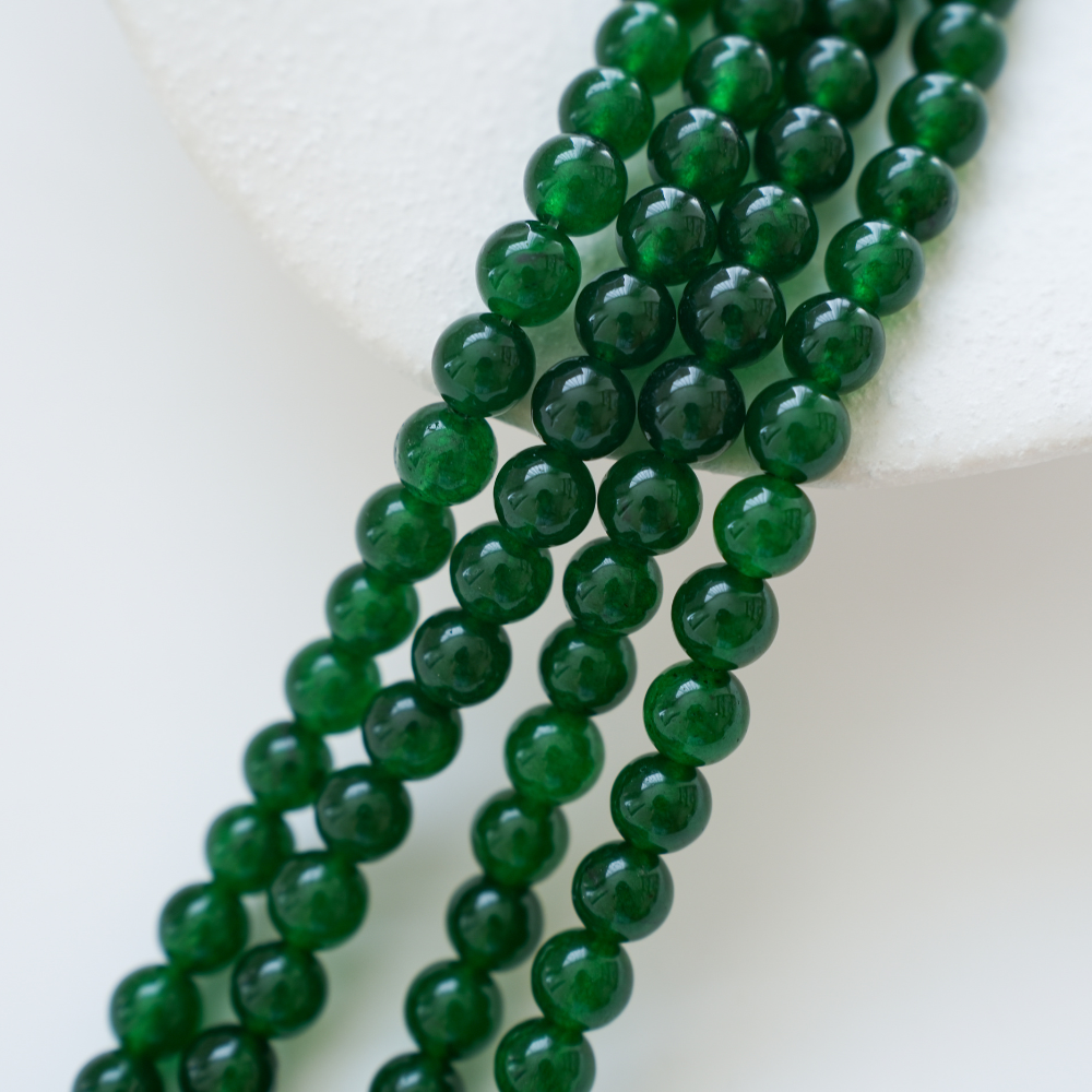 Grøn Chalcedony,8mm rund/38cm,Hel Streng