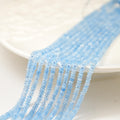 Aquamarin，Glatte Rondeller, 2X4mm, Hel Streng