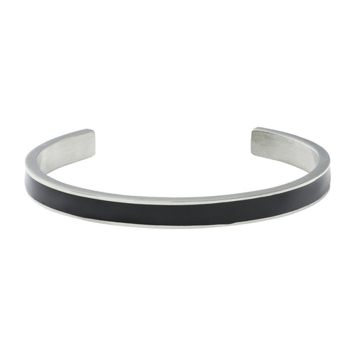 Black Enamel Bangle Steel