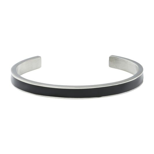 Black Enamel Bangle Steel