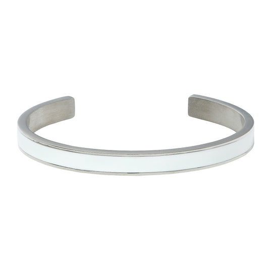 White Enamel Bangle Steel
