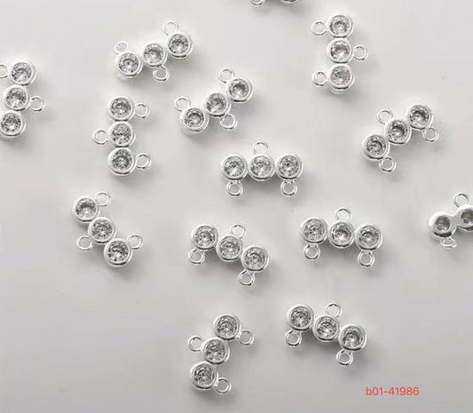 Vedhæng m/rhinsten, 7,5x4 mm, 925s, 1 stk.