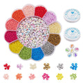 DIY sæt med seed beads, ca. 9800 perler og elastiktråd, 1 æske