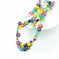 Blomsterformet  Glasperler 12mm、8mm/39cm  - Mix