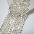Crystal pearl,10mm rund/40cm, Hel Streng - Cream