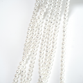 Crystal pearl,4mm diamantslebet rund/40cm, Hel Streng - Cream
