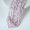 Crystal pearl,6mm rund/40cm, Hel Streng - Pink