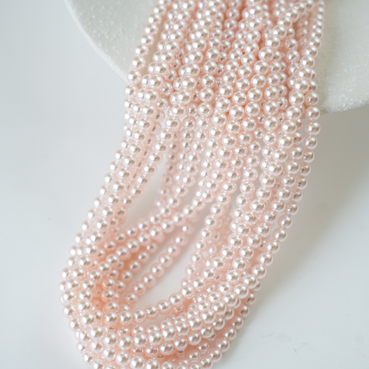 Crystal pearl,6mm rund/40cm, Hel Streng - Rosaline
